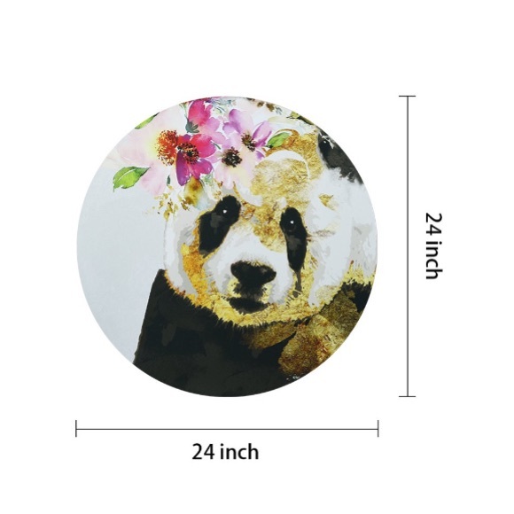 Round canvas with panda print - Picture 4 of 7